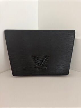 Louis Vuitton Black Epi Leather Clutch Handbag